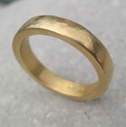 Handcrafted thick gold wedding ring
