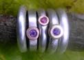 Handmade silver rings with Ruby and Amethyst