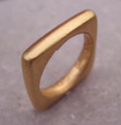 contemporary 9ct red gold square ring