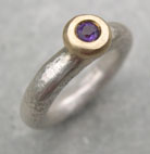 designer silver and amethyst ring