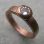 designer made 9ct red gold topaz engagement ring
