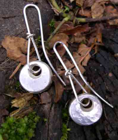 designer silver pebble earrings