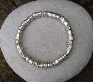 designer silver beaded bangle