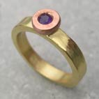 designer engagement ring 18ct gold and amethyst