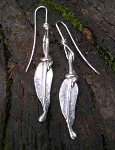 contemporary feather earrings