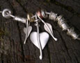 silver heart pendants and beads