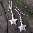 hand made silver star earings