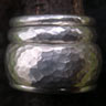 hammered silver ring stack