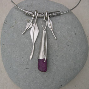 ruby and silver necklace