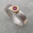 designer silver and ruby band