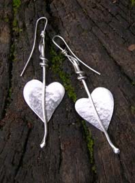 Handcrafted earrings silver leaves