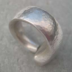 contemporary handmade silver carved ring