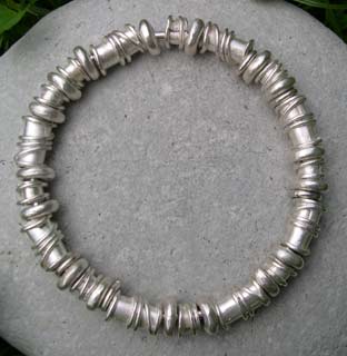 chunky silver bead bangle