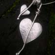 handmade silver hearts necklace