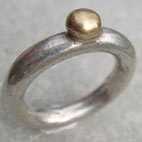 Contemporary silver and gold ring
