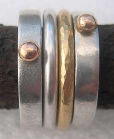 designer silver and gold rings