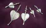 handmade silver heart pendants