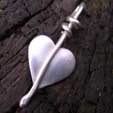 silver leaf pendant handmade