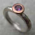 Amethyst Engagement ring on silver ring