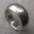 handmade chunky silver ring hammered
