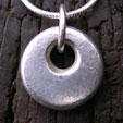 chunky  handmade silver pebble pendant 