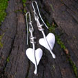 handcrafted silver leaf earings