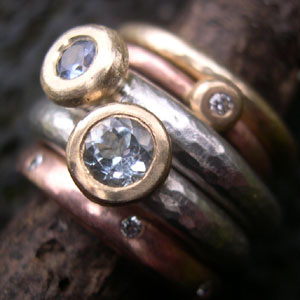 handmade diamond sapphire engagement rings