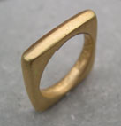 Designer 18ct gold square ring
