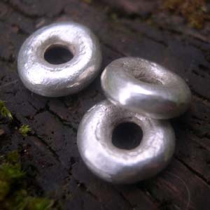 3 silver spacer beads