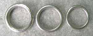 handmade silver rings three thicknesses