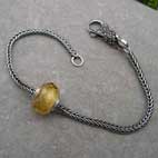 golden glass starter bead bracelet