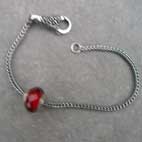 ruby red glass starter bracelet
