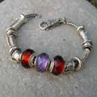 bead bracelet with glass and silver beads