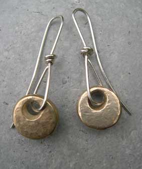 chunky gold pebble design earrings