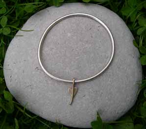 heart bangle gold and silver