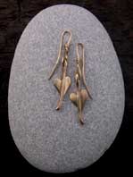 gold leaf design earrings