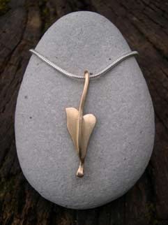 handmade gold leaf pendant