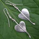 designer earrings silver leaves