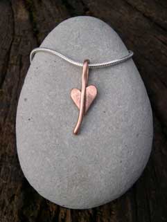 handmade gold  heart pendant