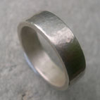 handcrafted wide silver band