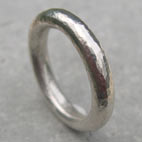 handmade hammered chunky round silver ring