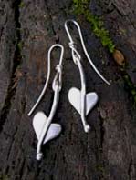 silver hearts design earrings