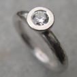 diamond silver engagement ring
