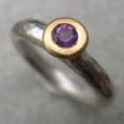designer silver engagement ring with amethyst