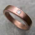Handmade square diamond eternity ring in red gold