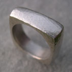 contemporary wide square silver ring