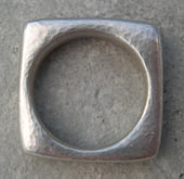 contemporary square silver ring