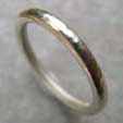 Wedding ring handmade in white gold